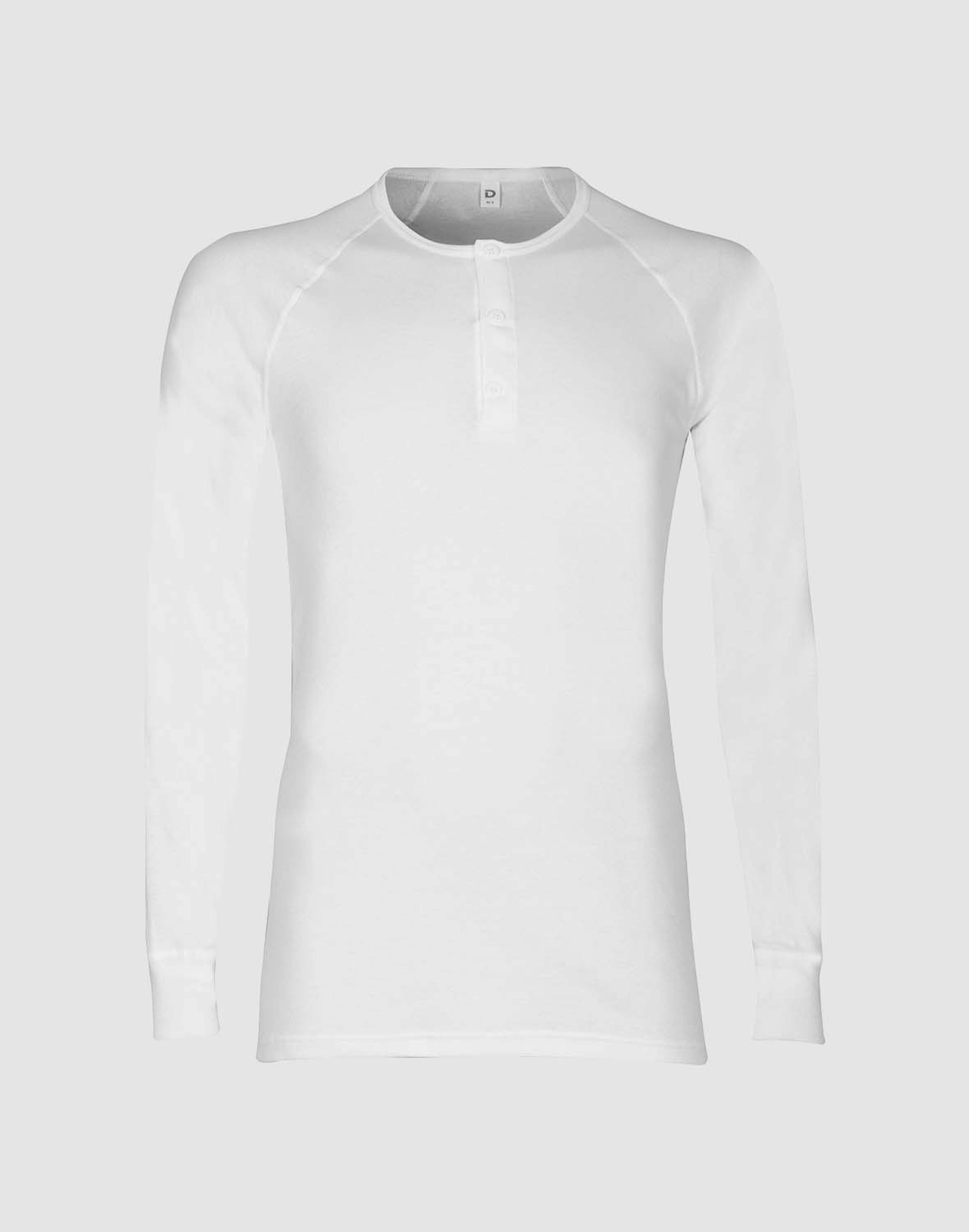 Premium classique - tee-shirt à manches longues en coton pour homme - Blanc  - Dilling