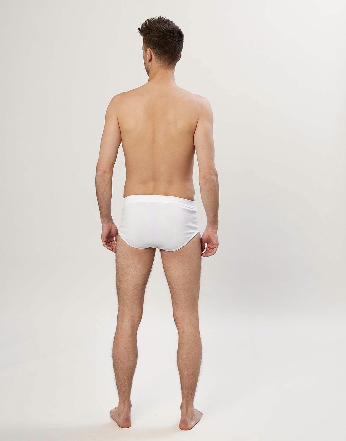 Men's classic cotton briefs with fly