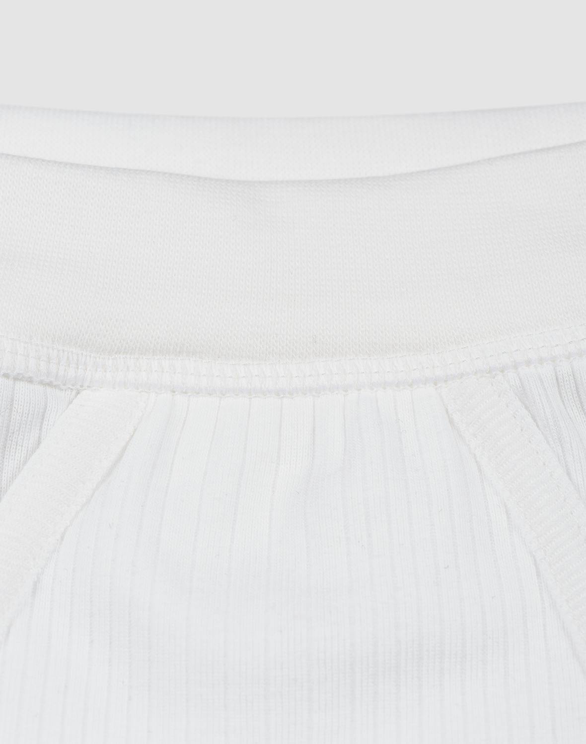 Men's cotton rib boxer shorts with fly - White - Dilling