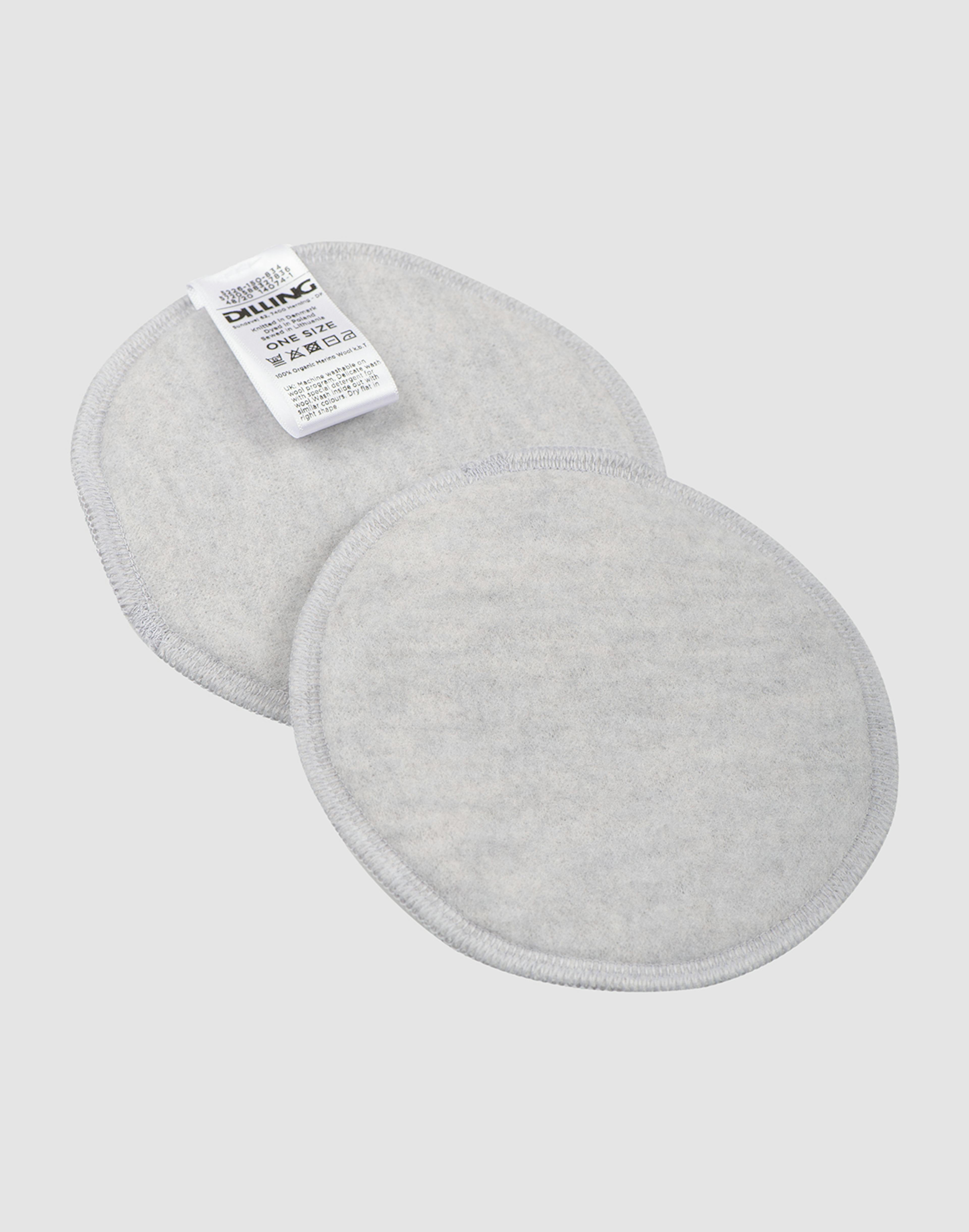 Breastfeeding pads in soft organic merino wool - Light grey melange -  Dilling