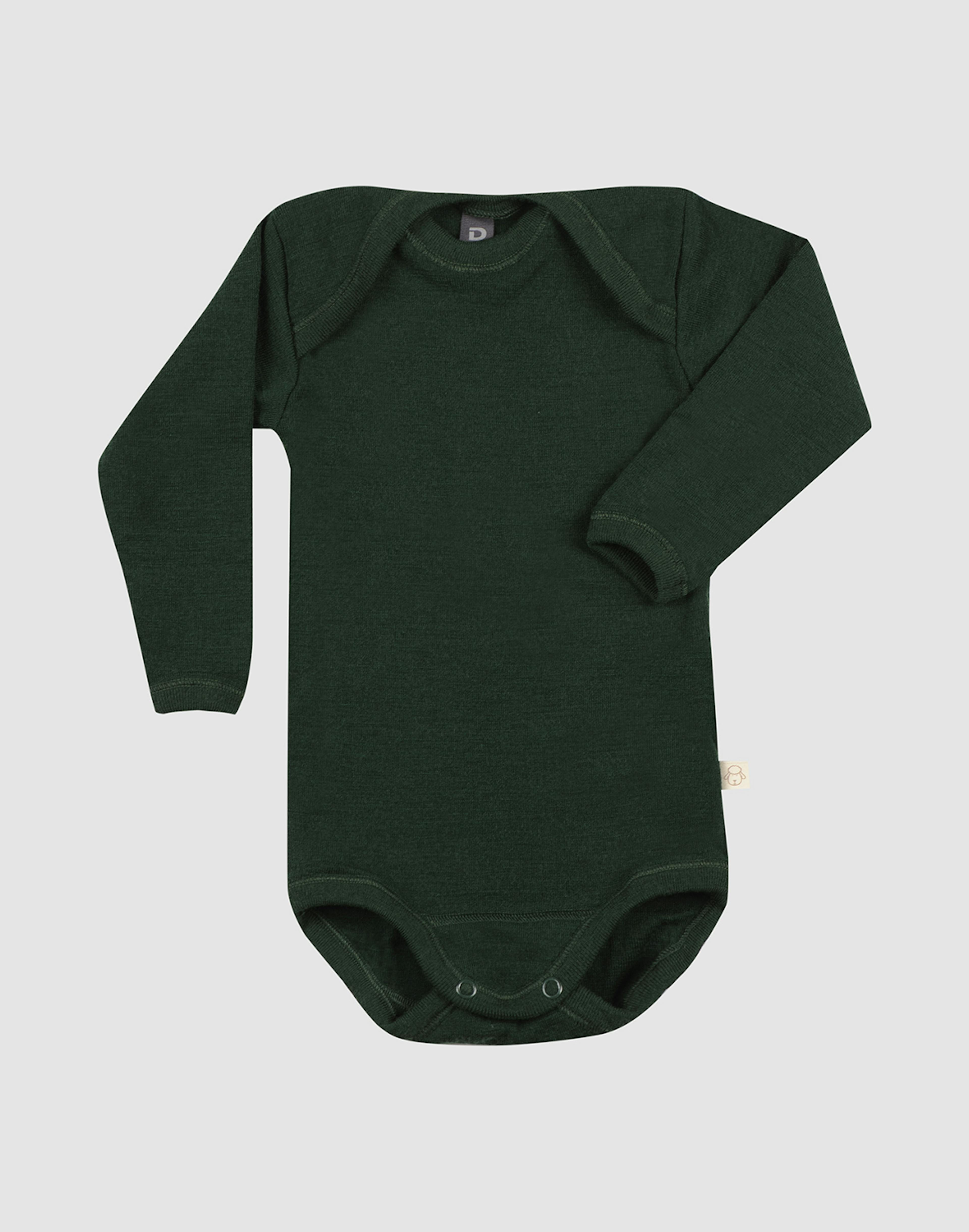 Baby Langarm Merinowolle - aus Dilling - Body Piniengrün