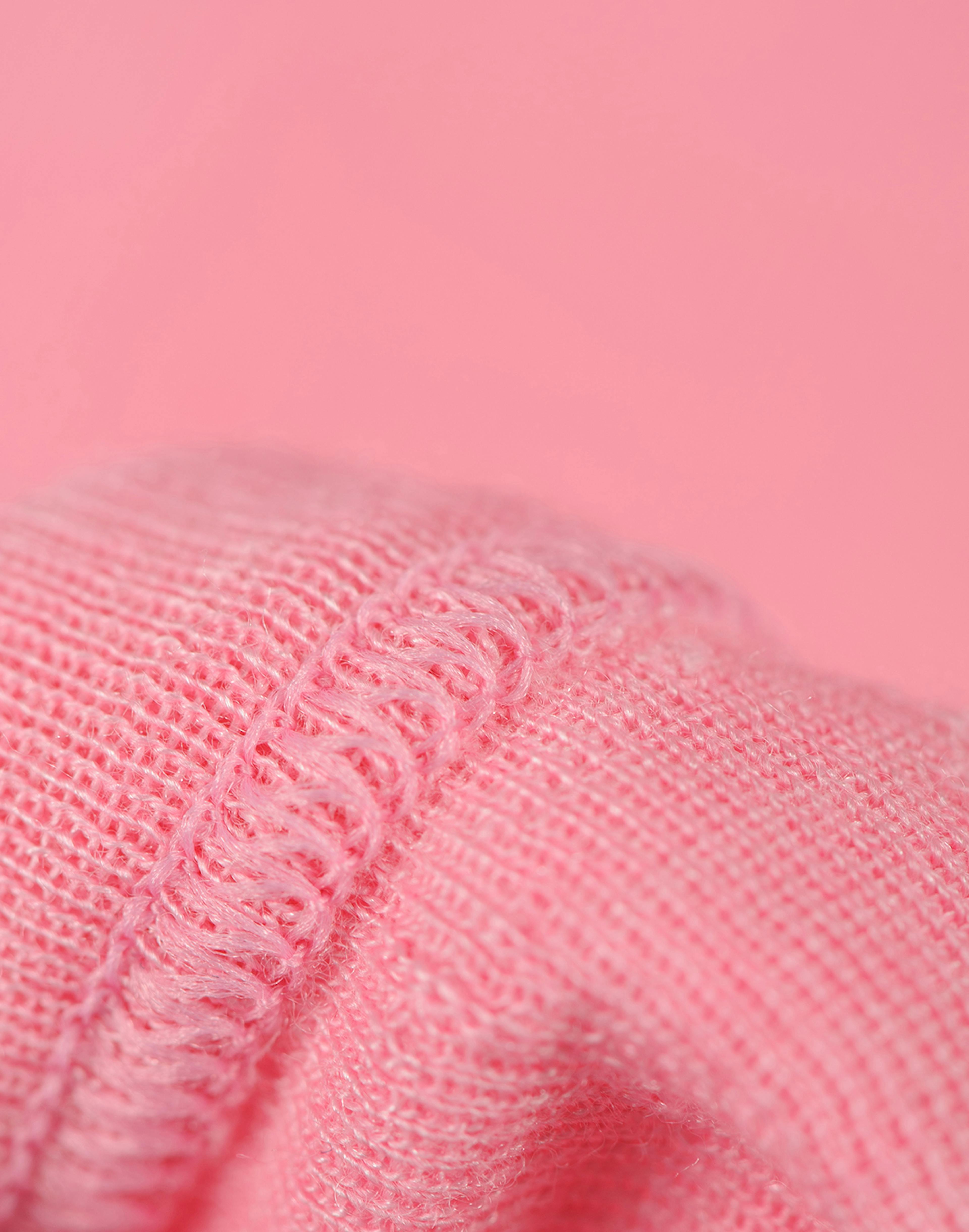 Children's merino wool/silk pointelle shorts - Peonies pink - Dilling