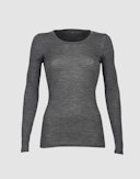 Women's merino wool long sleeve top Dark grey melange