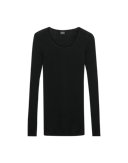 Women's merino wool long sleeve top Black