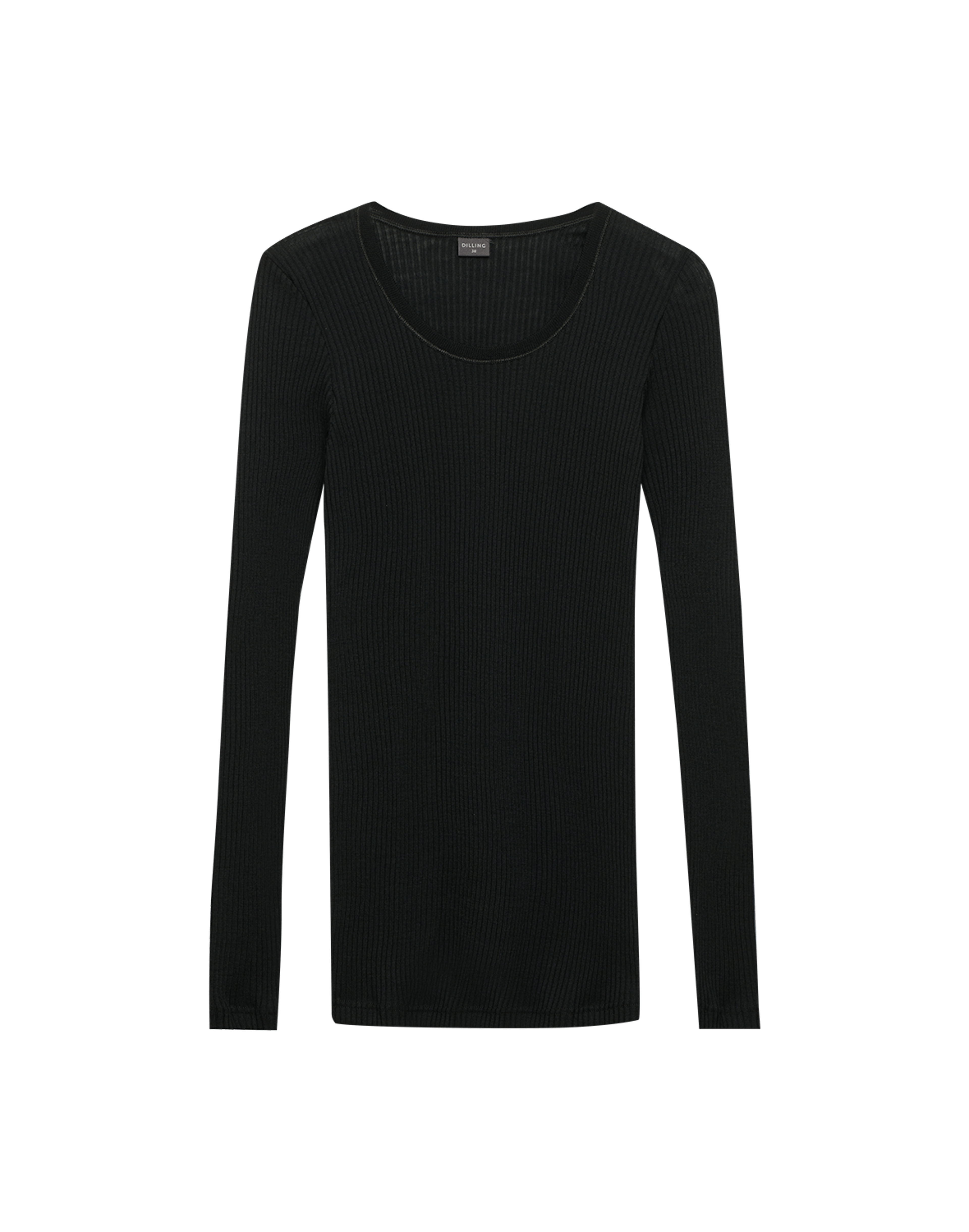 Women's merino wool long sleeve top Black