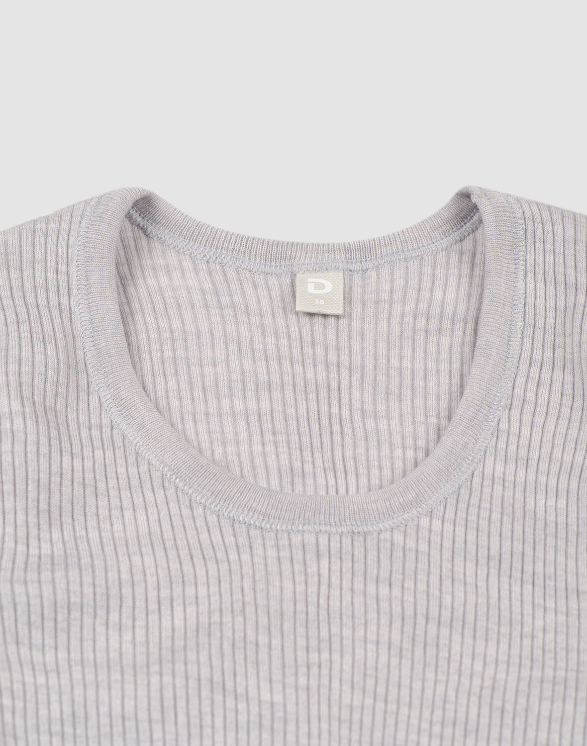 Women's merino wool long sleeve top - Light grey melange - Dilling