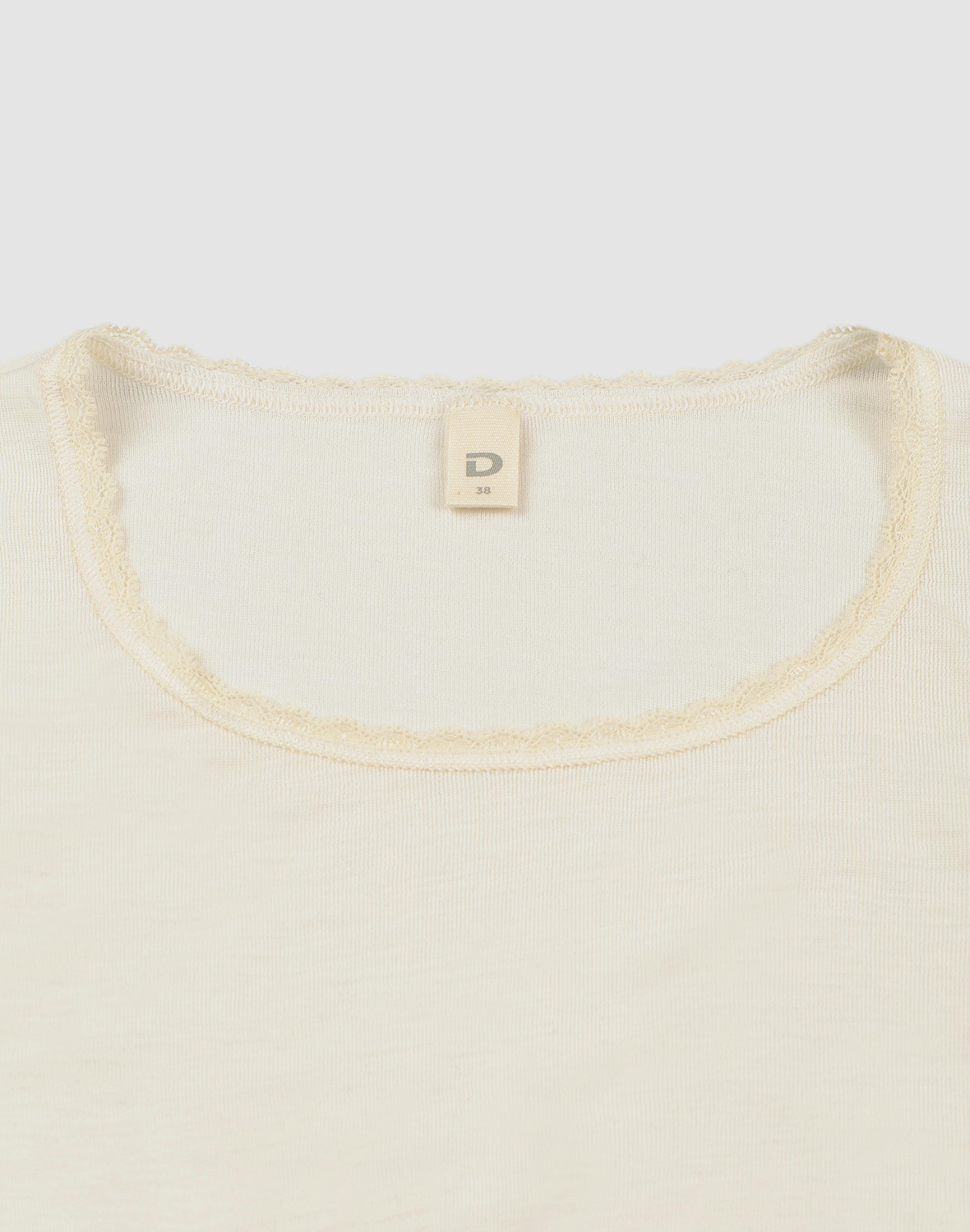 Organic Merino Wool-Silk Long-Underwear Shirt, Polo Neck, Natural