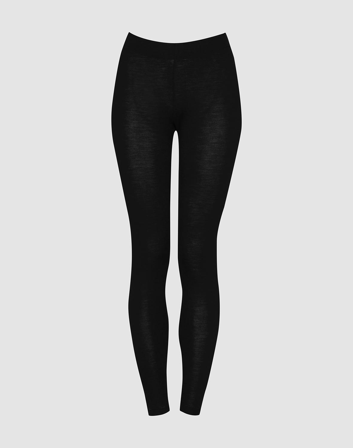 Women's merino wool/silk leggings - Black - Dilling