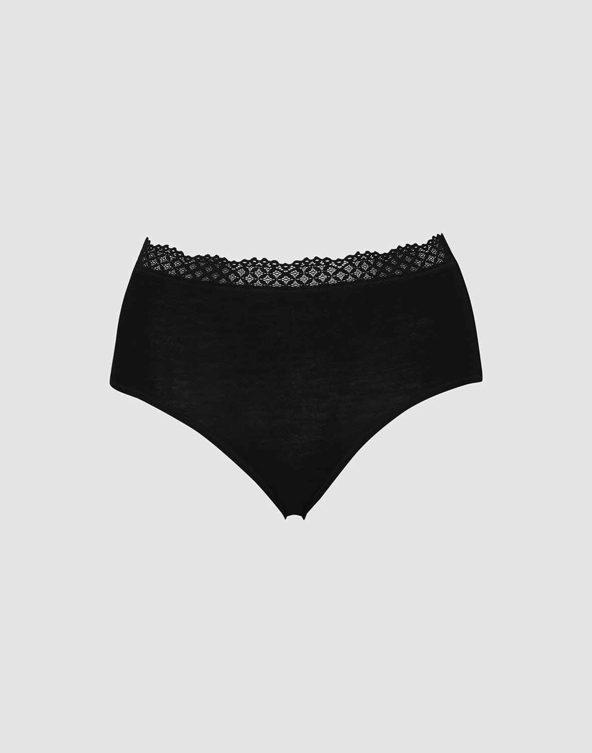 DILLING Women's Merino Briefs - Merino Wool Underwear for Ladies Black 8 :  : Fashion