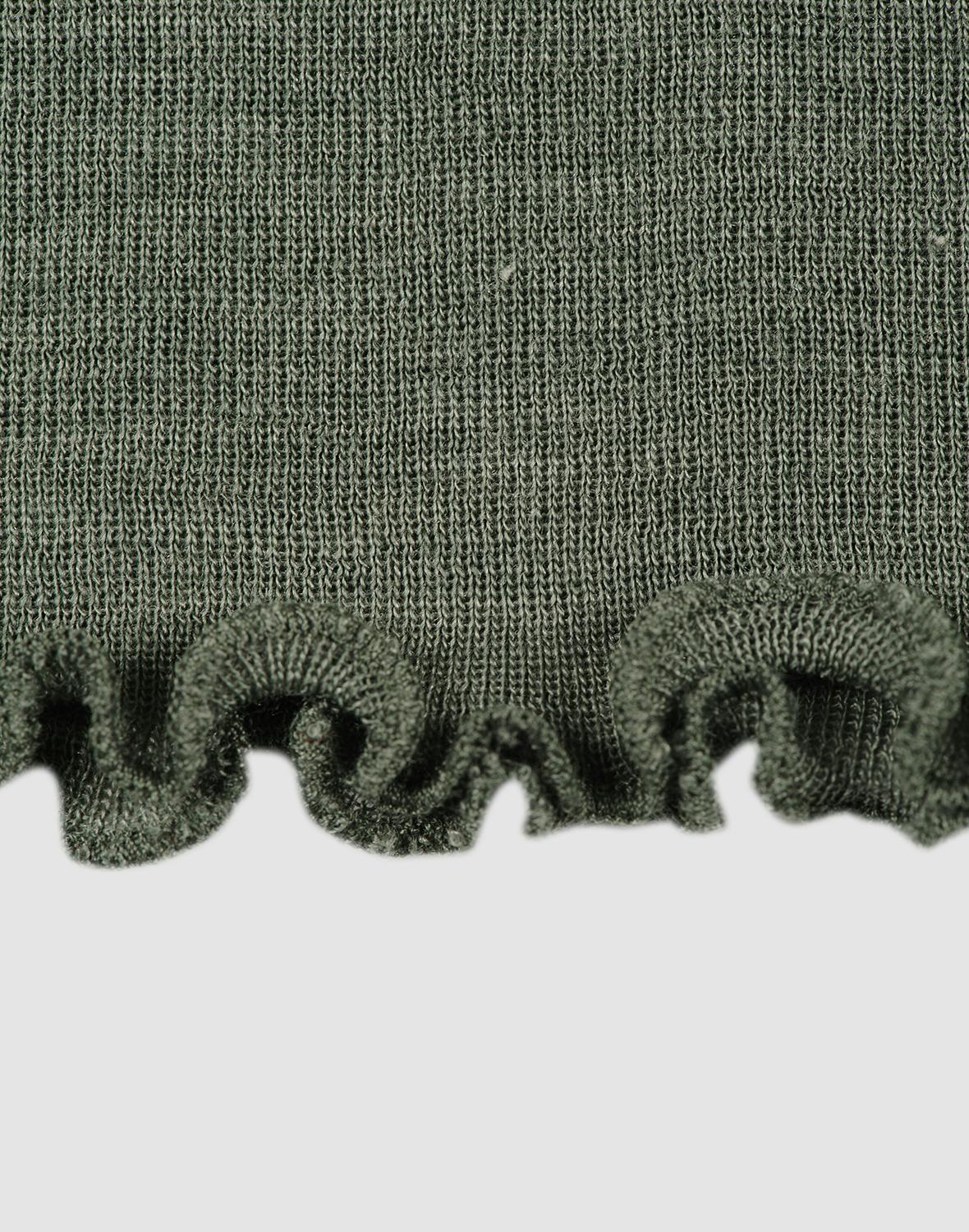 Women's merino wool/silk leggings with frilled edges