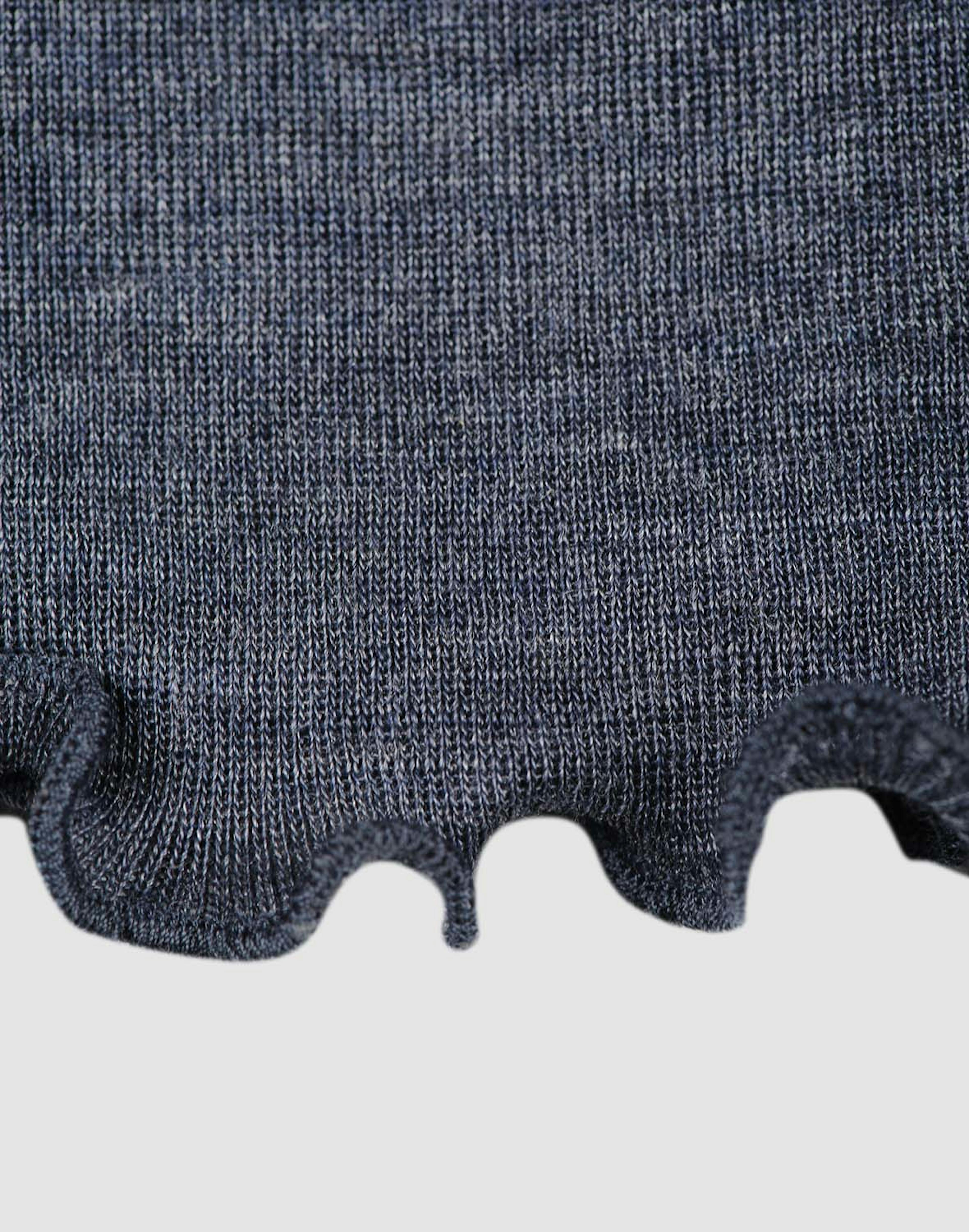 Women's merino wool/silk leggings with frilled edges - Mottled blue -  Dilling