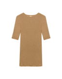 T-shirt i merinould/silke til kvinder Valnød