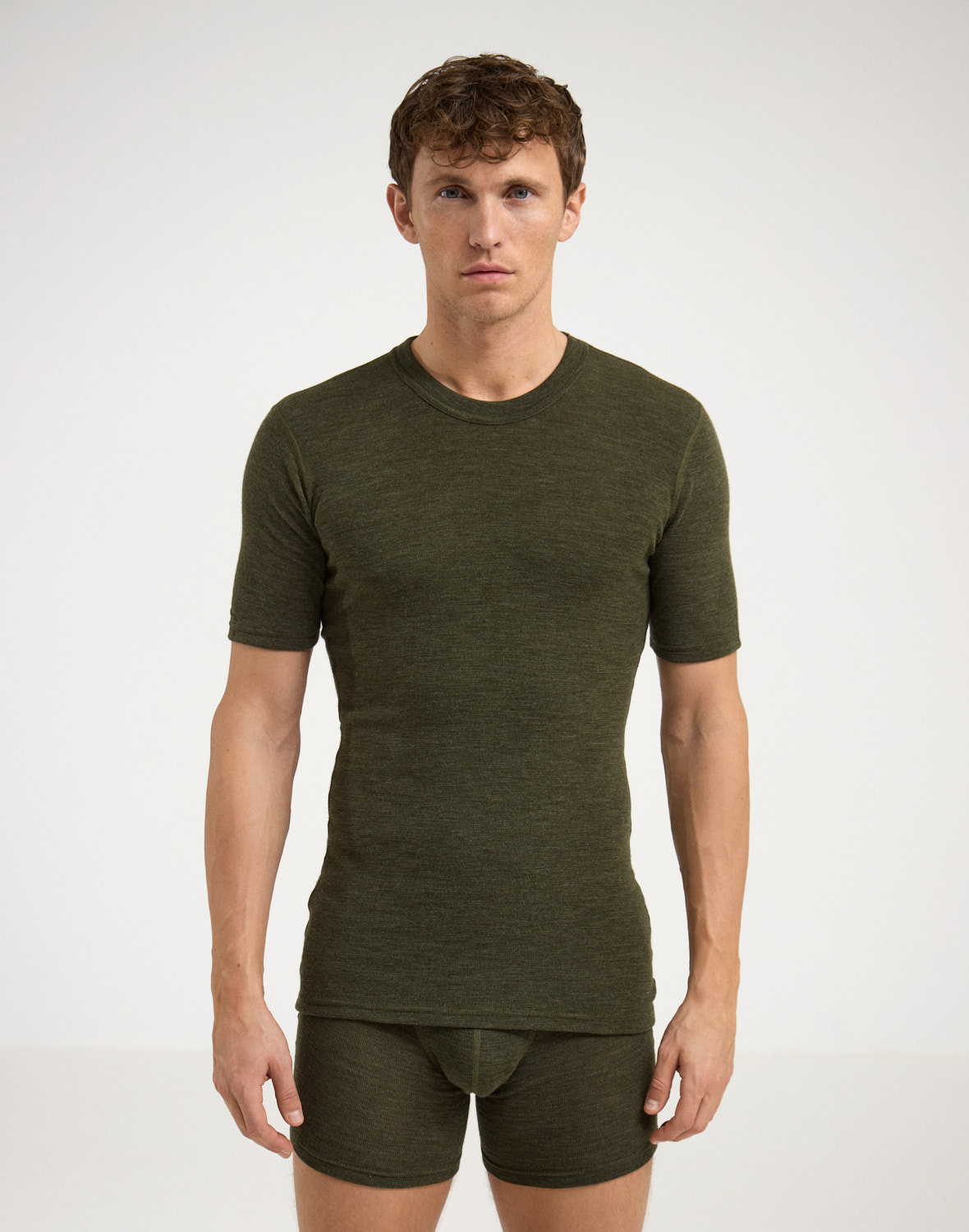 T-shirt en laine mérinos homme, Resist - Brun cuivre, Terre cuite
