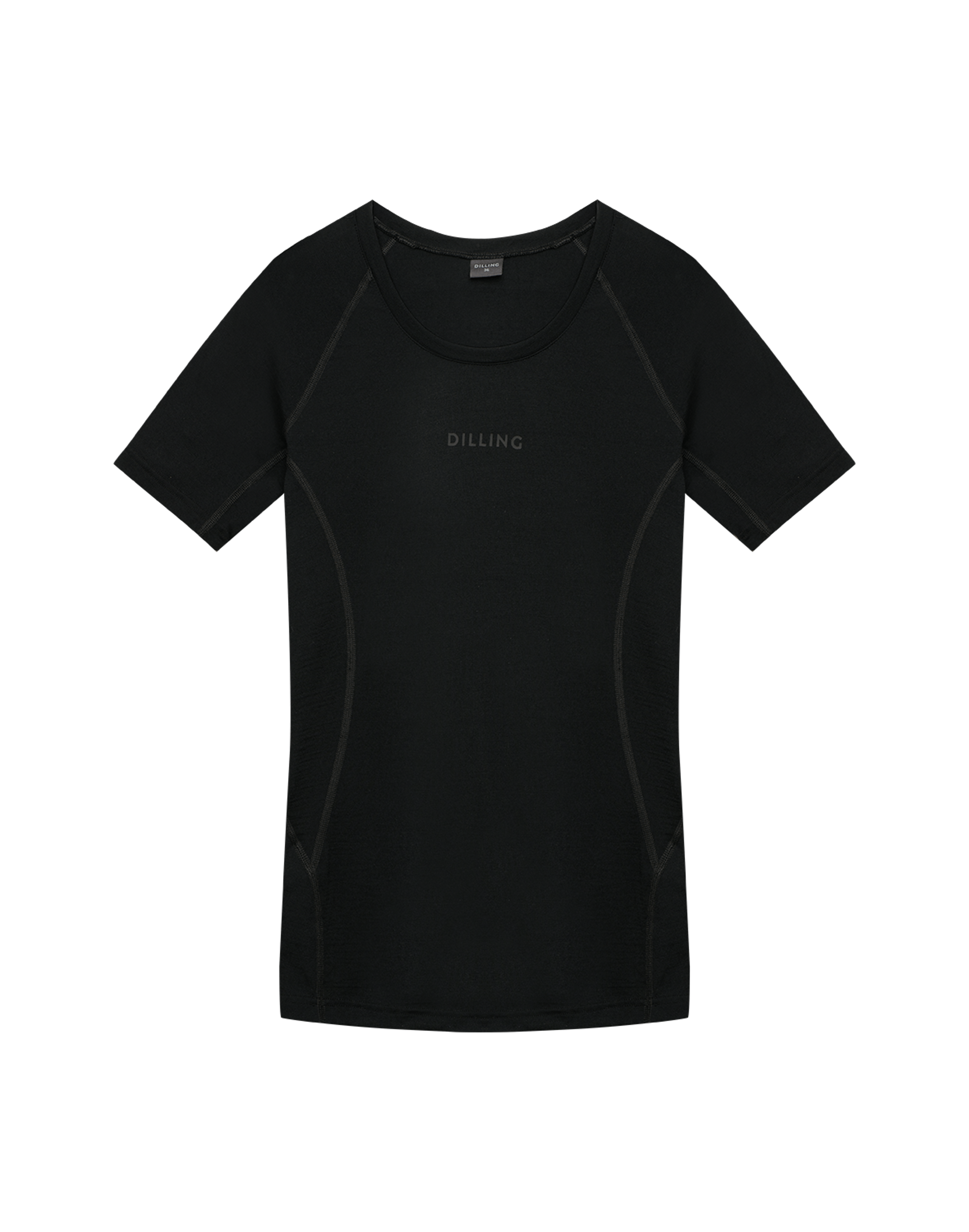 Naisten t-paita merinovillaa Musta