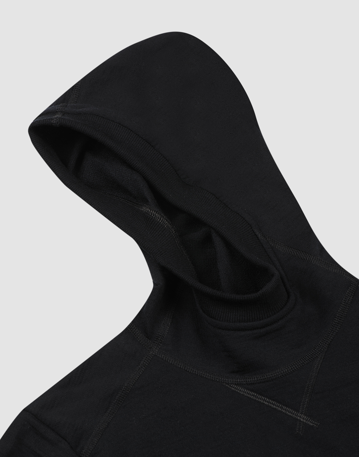 Women s merino wool hoodie Black Dilling